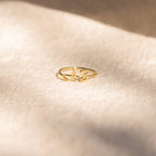 Hallie Duo Initial Ring Silver 18K Gold Plated