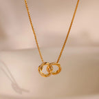Interlocking Pave Charm Necklace  Silver 18K Gold Plated