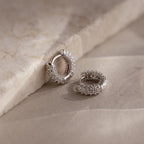 Diamond Kira Pave Huggies Silver 18K Gold Plated