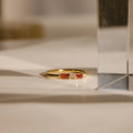 Duo Baguette Birthstone Ring Silver 18K Gold Plated