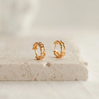 chunky chain Curb Huggies Silver 18K Gold Plated