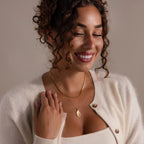 Organic Fingerprint Teardrop Necklace Silver 18K Gold Plated