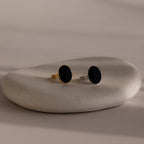 Black Onyx Signet Ring  Silver 18K Gold Plated
