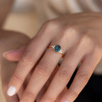 Elizabeth Blue Topaz Ring Silver 18K Gold Plated