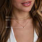 Dainty Diamond Necklace Set Silver 18K Gold Plated