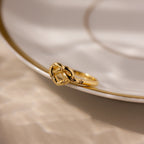 Diamonds Starry Love Knot Ring Silver 18K Gold Plated