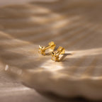 Diamond Starlight Flatback Studs Silver 18K Gold Plated