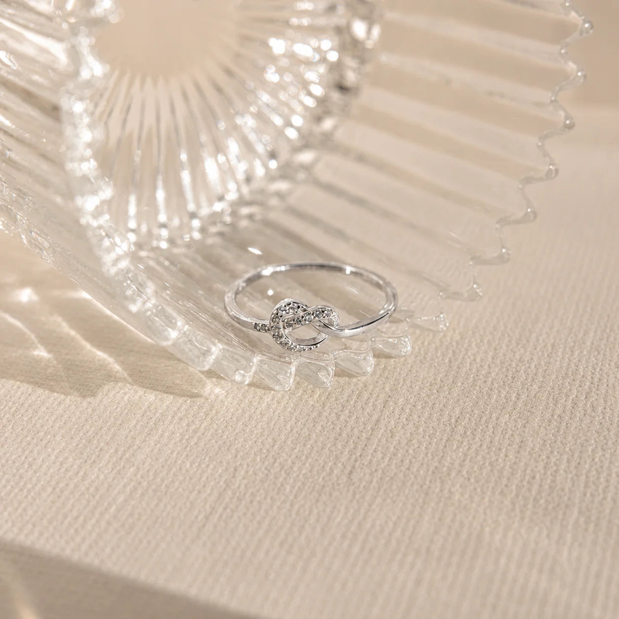 Eternal Love: Diamond Heart Knot Ring