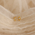 Ericka Diamond Studs Silver 18K Gold Plated
