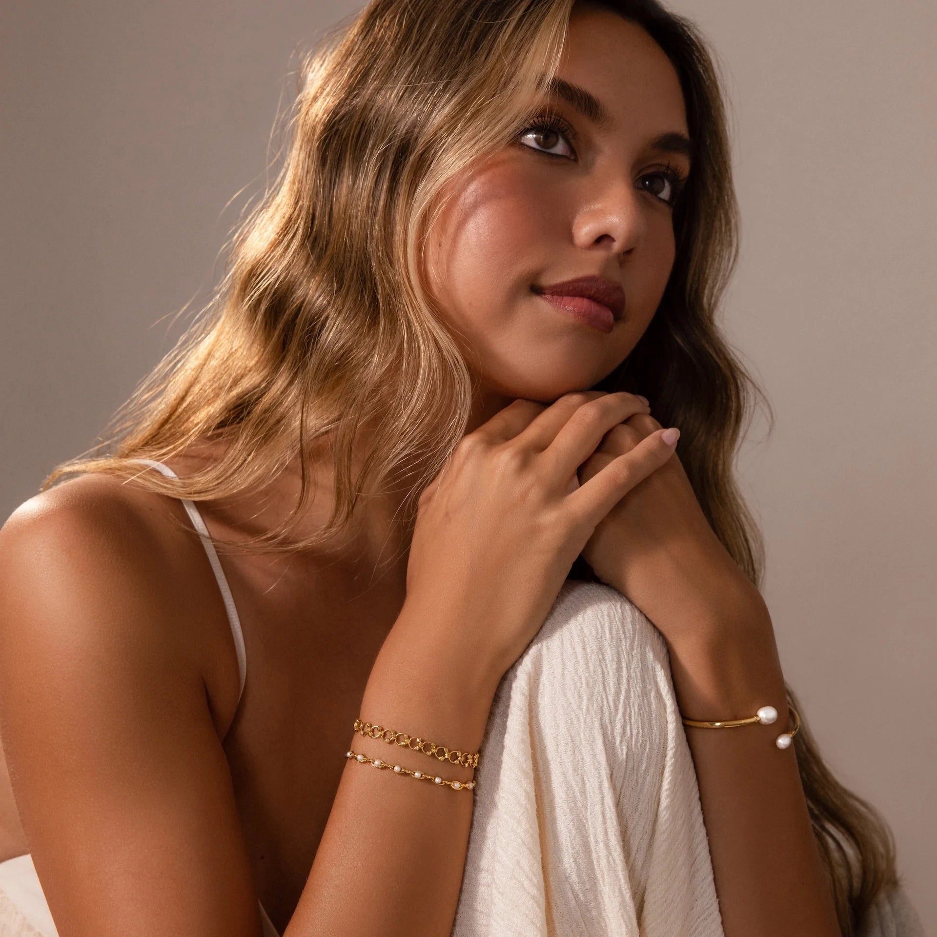 Orbit Chain Bracelet Silver 18K Gold Plated