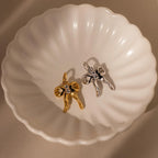 Diamond Bow Charm Silver 18K Gold Plated