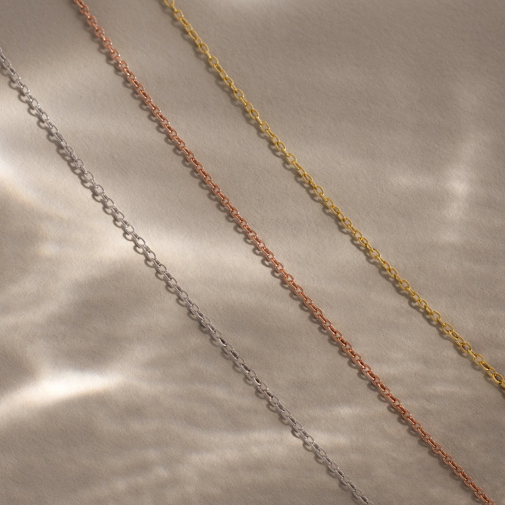 Dainty Chain Necklace Silver 18K Gold Plated