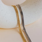 Triple Snake Chain Bracelet Silver 18K Gold Plated