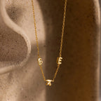 Multiple Bubble Letter Necklace Silver 18K Gold Plated