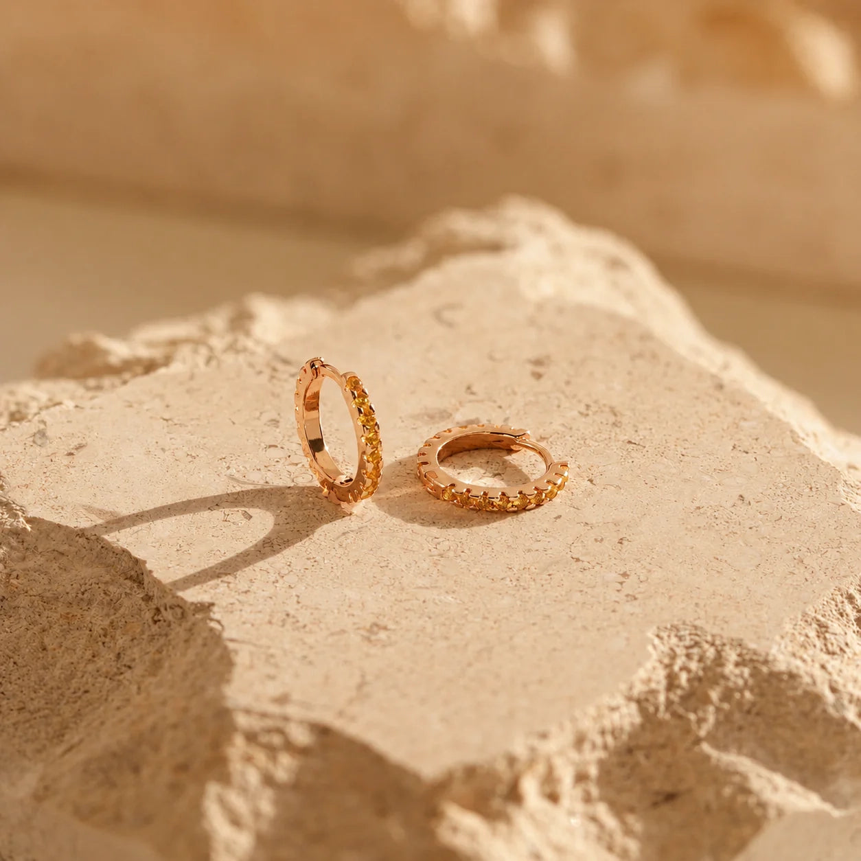 Radiate Sunshine with Our Citrine Huggie Earrings