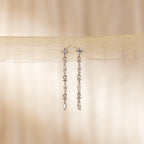 Marquise Diamond Drop Earrings Silver 18K Gold Plated