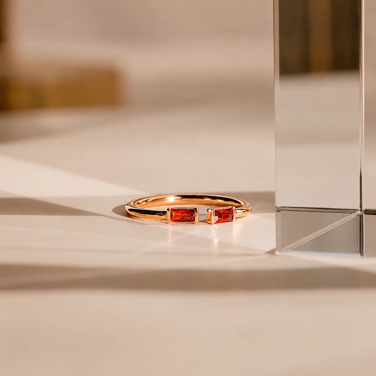 Duo Baguette Birthstone Ring