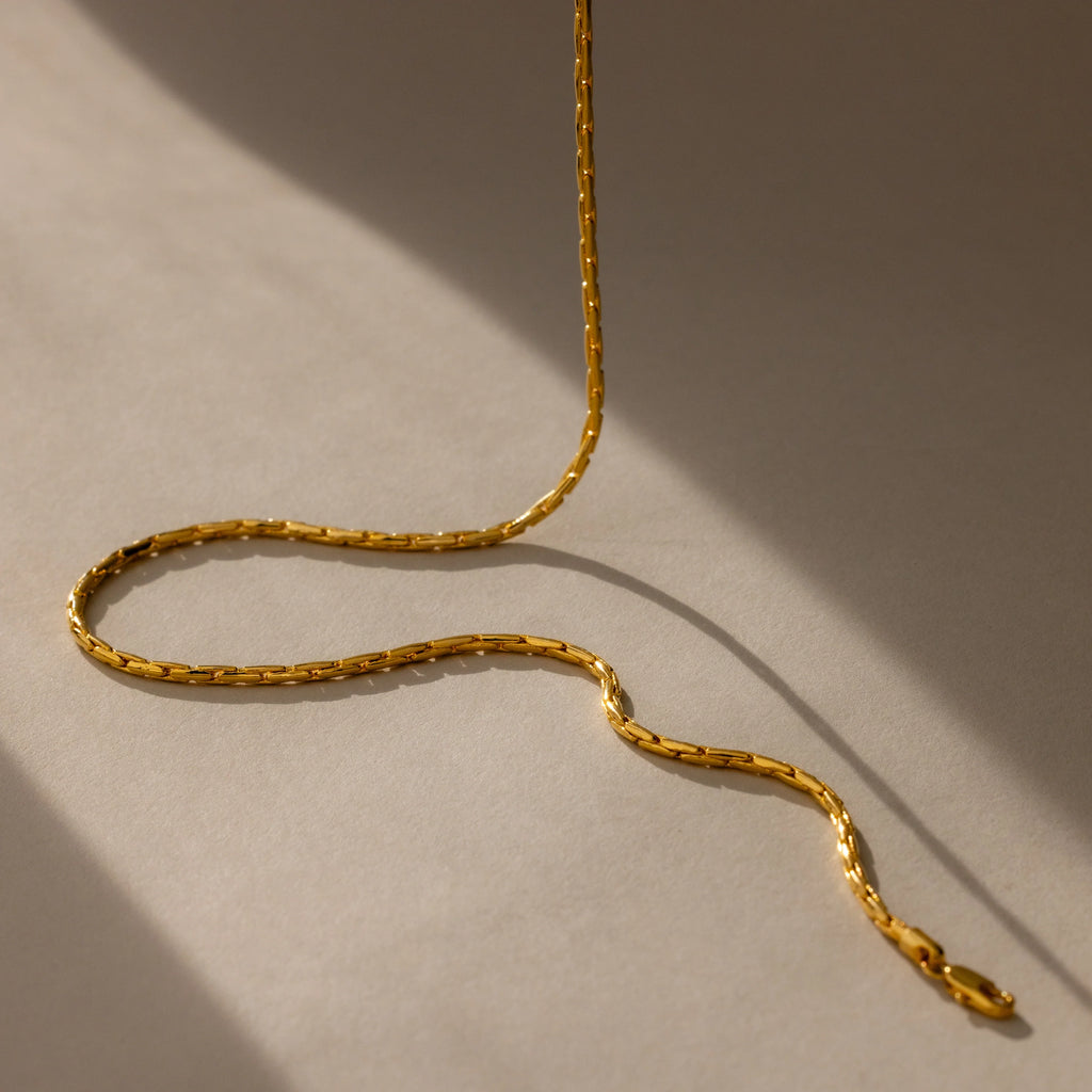 Bold Link Chain Necklace Silver 18K Gold Plated
