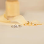 Marquise Cut Inlay Huggies Silver 18K Gold Plated