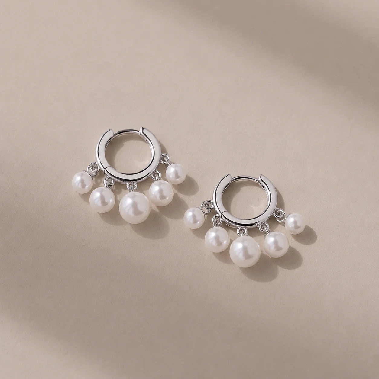 Pearl Chandelier Huggies