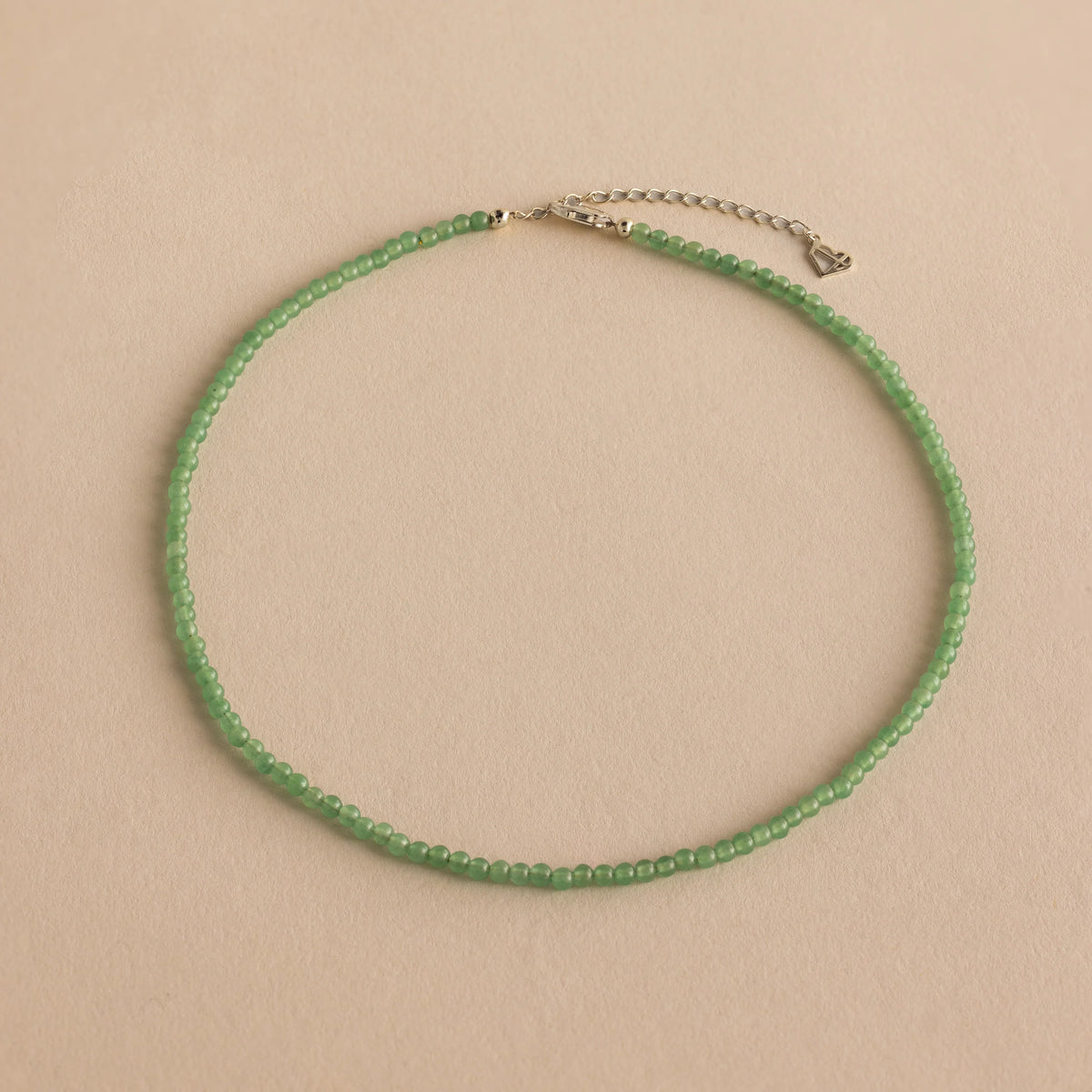 Tiny Aventurine Choker Necklace Silver 18K Gold Plated