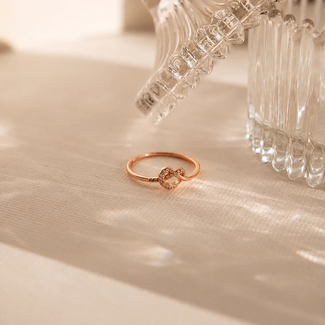 Eternal Love: Diamond Heart Knot Ring