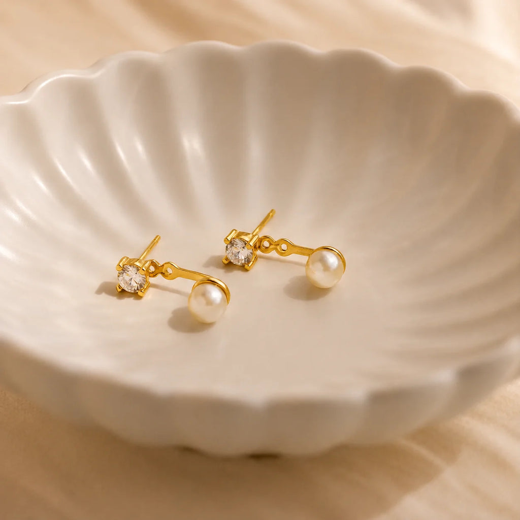 Diamond Pearl Ear Jackets