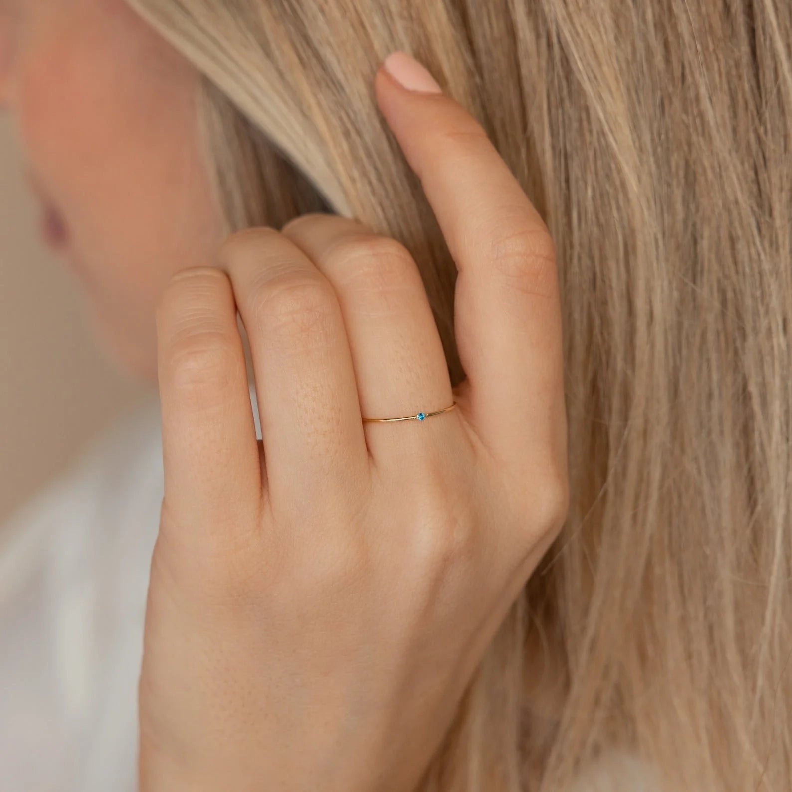 The Thin Mini Birthstone Ring