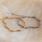 Triple Snake Chain Bracelet Silver 18K Gold Plated