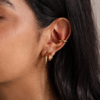 Multiple Baguette Birthstone Huggies Silver 18K Gold Plated