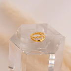Twisted Band Duo Ring in Silver 18K Gold Plated