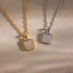 Serenity Mother of Pearl Necklace Silver 18K Gold Plated