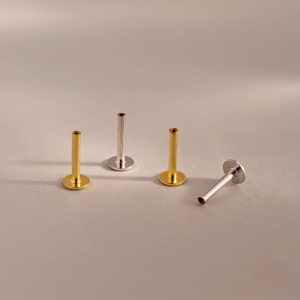 Flatback Posts Silver 18K Gold Plated