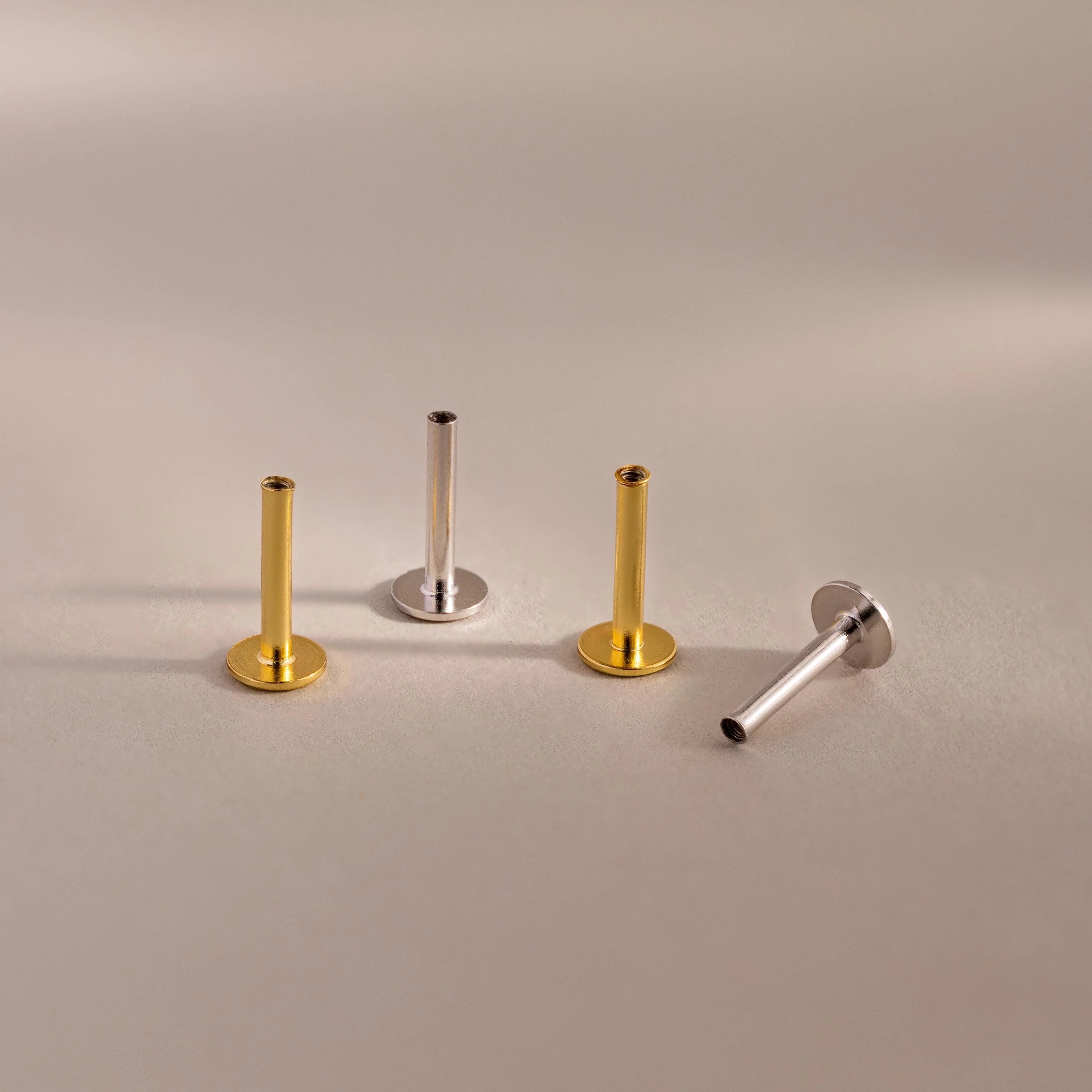 Flatback Posts Silver 18K Gold Plated