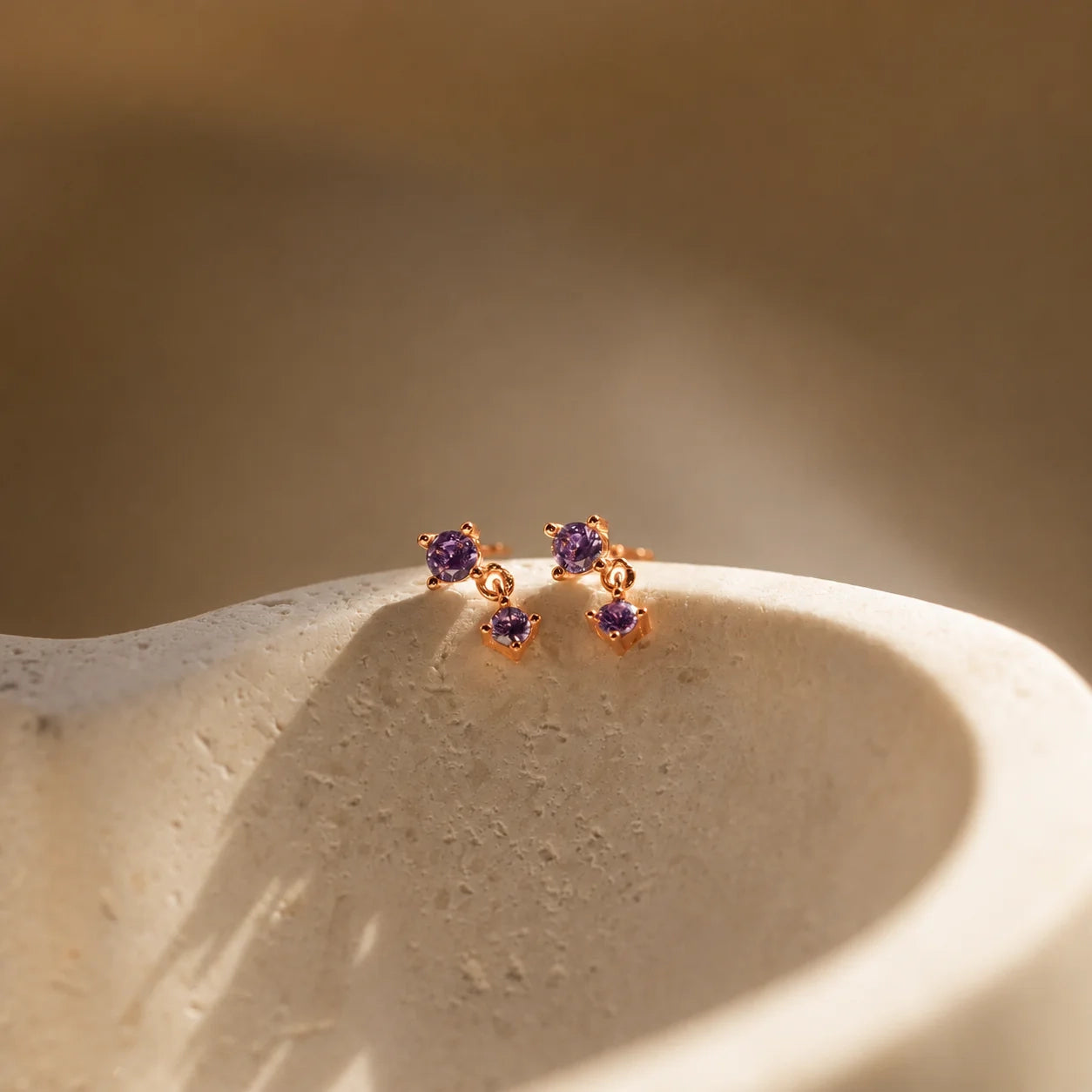 Ruby Birthstone Drop Studs