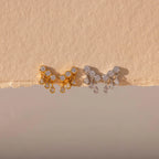 Diamond Raindrop Studs Silver 18K Gold Plated