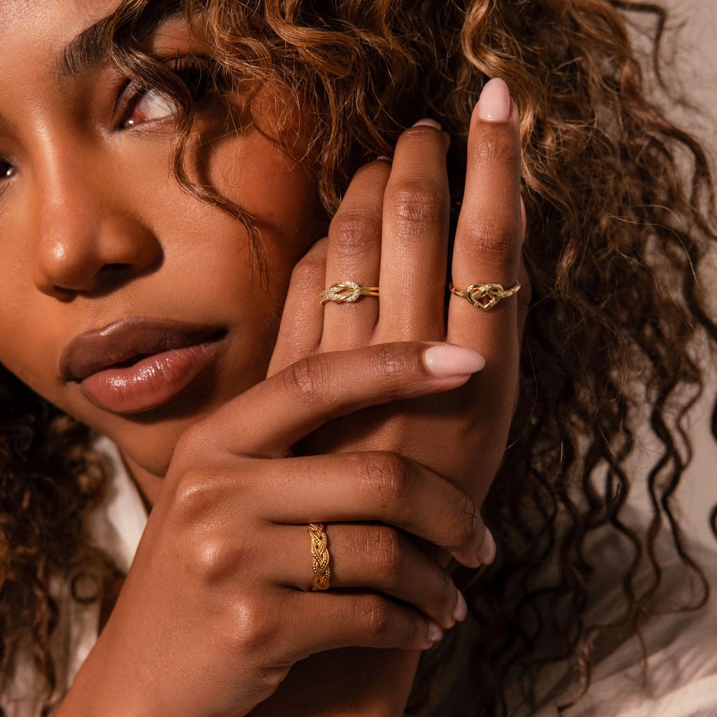 Woven Ring Silver 18K Gold Plated