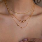 Multiple Bubble Letter Necklace Silver 18K Gold Plated