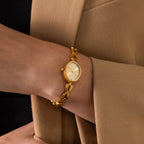 Oval Infinity Link Timepiece Silver 18K Gold Plated