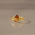Sculpted Toi et Moi Ring Set Silver 18K Gold Plated