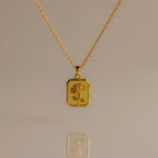 Birth Flower Charm Necklace Silver 18K Gold Plated