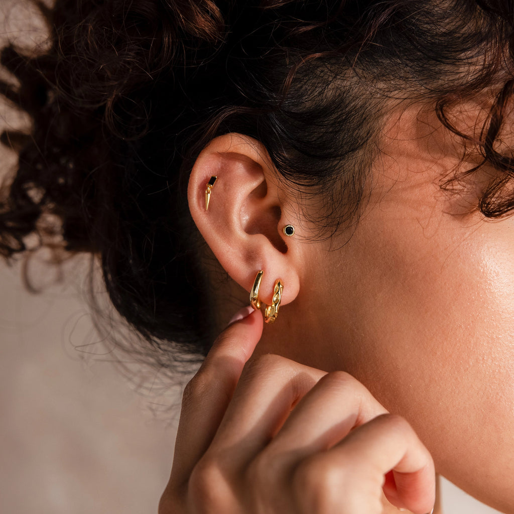 Bold Geometric Hoops Silver 18K Gold Plated