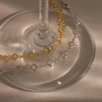 Clover Station Bracelet Silver 18K Gold Plated