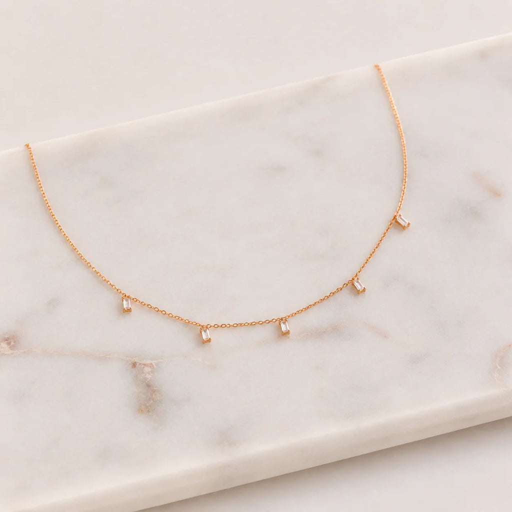 Baguette Station Necklace