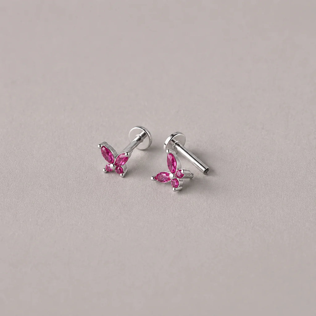 Mini Butterfly Birthstone Studs