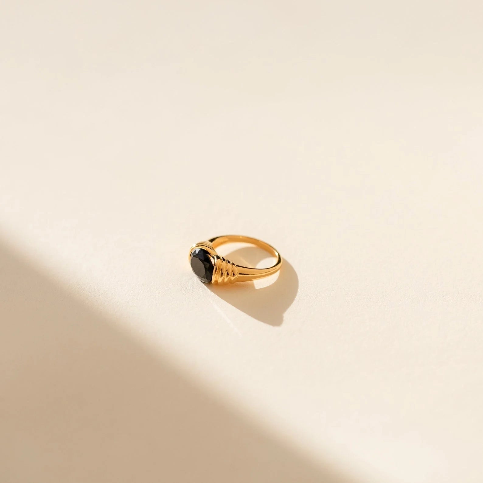 Dusk Signet Ring with Black Onyx Stone