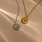 Jade Dragon Fortune Necklace   Silver 18K Gold Plated