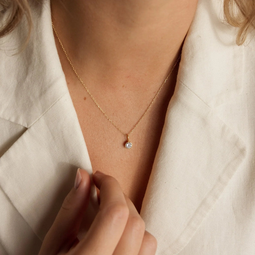 Custom Birthstone Necklace Silver 18K Gold Plated