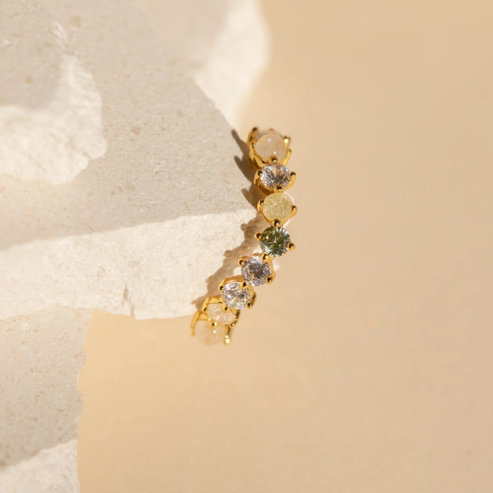 Mosaic Moonstone Diamond Eternity Band