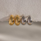 Bold Teardrop Earrings Silver 18K Gold Plated